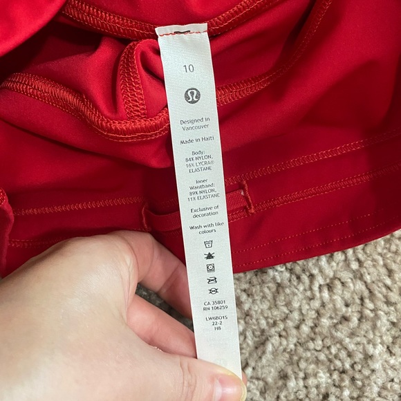 NWT Lululemon Base Pace High-Rise Crop 23" in Dark Red - Picture 8 of 8